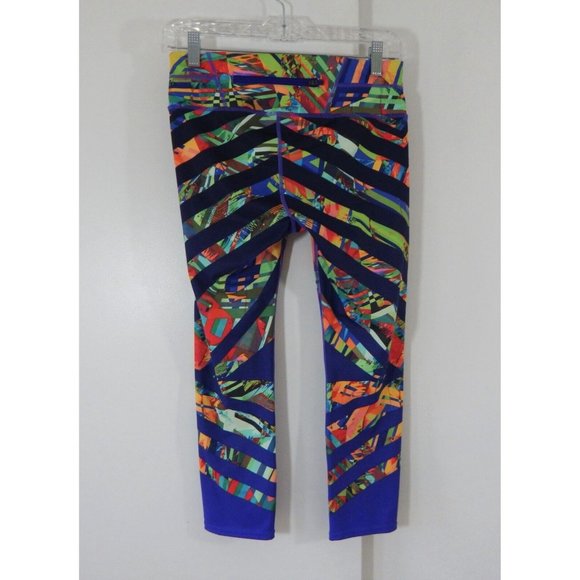 ATHLETA leggings pants kaleidoscope sonar capri mid rise activewear colorful S - Picture 5 of 9